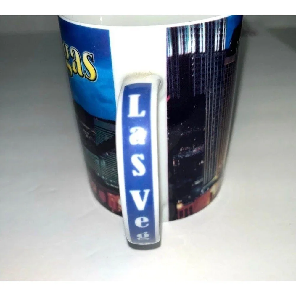 Las Vegas Skyline Ceramic Coffee Mug MGM Grand Casino Souvenir Travel Cup